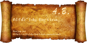 Alföldy Bertina névjegykártya